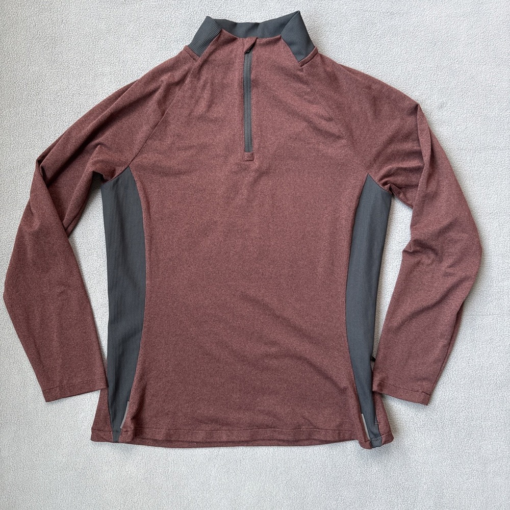 Rei CoOp Top Womens XS Burgundy 1/4 Zip Lightweight Base Layer Long‎ Sleeve